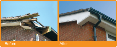 before and after replacing your fascia and soffits