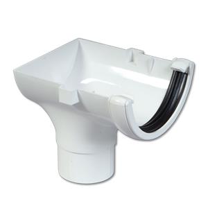 Half Round Stopend Outlet Round White