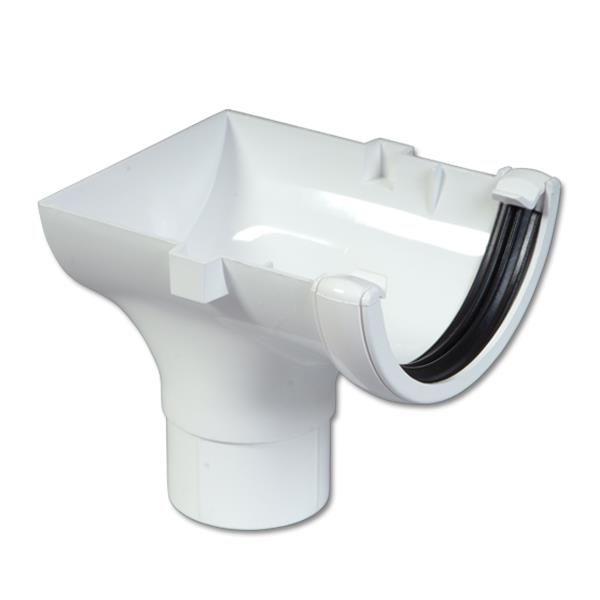 FloPlast White Half Round Gutter Outlets FasciaExpert.co.uk
