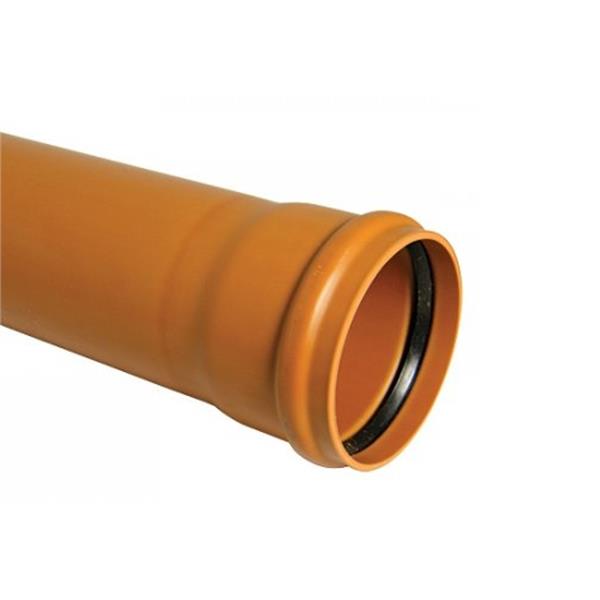 FloPlast 3m Single Socket Underground Pipe uPVC Drainage